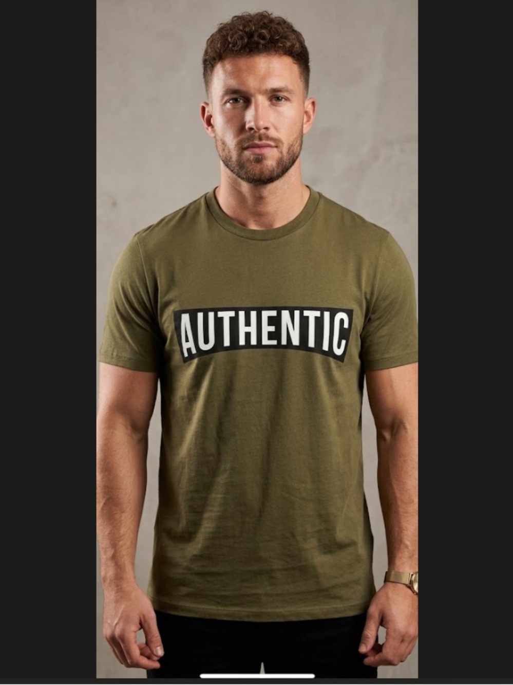 Neil Barrett Olive Green Authentic Logo Black/White T Shirt - Sz L - New w Tags